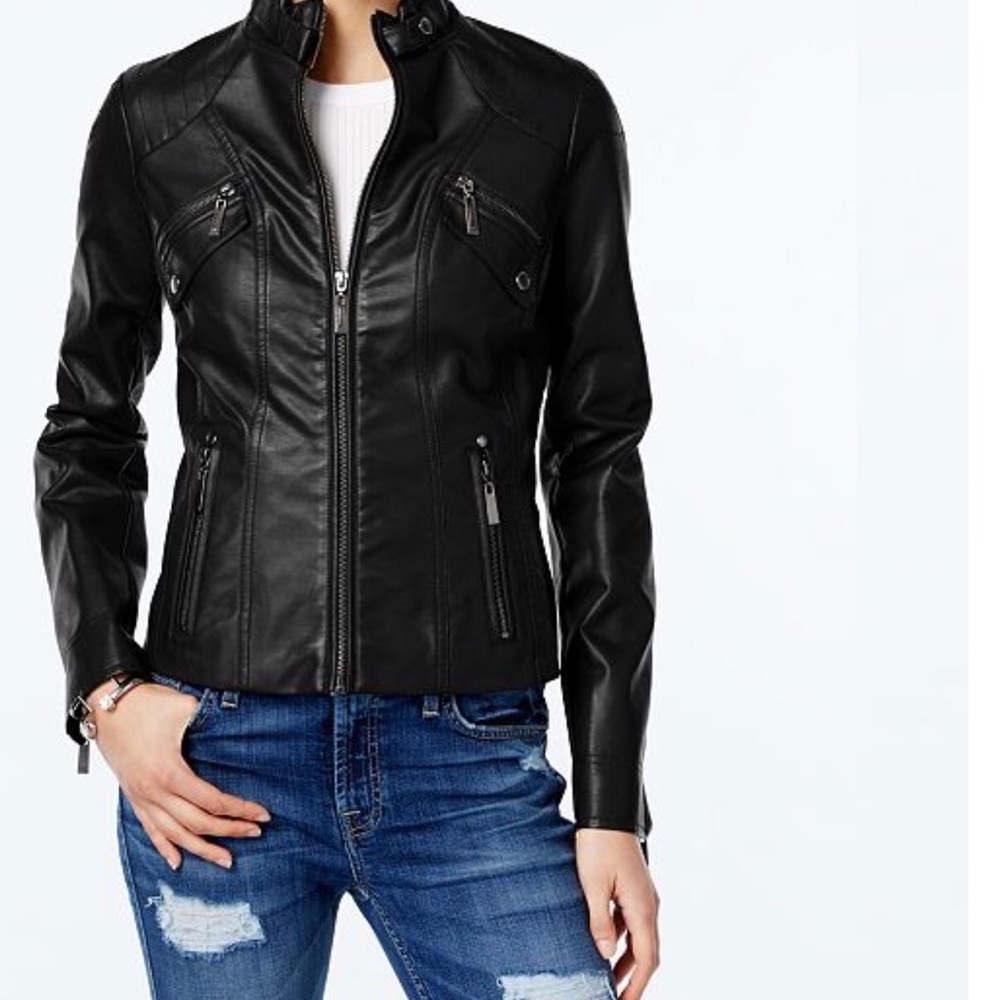 Jou Jou Juniors' Faux-Leather Moto Jacket
